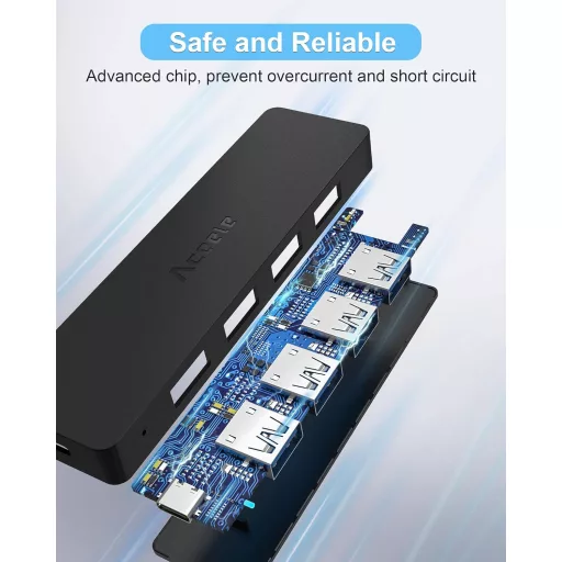Aceele USB 3.0 Hub 4 portos, MacBook/iMac/Windows laptop kompatibilis, 1,2m kábel