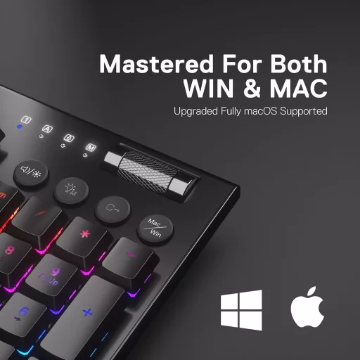 Redragon K618 Horus Mechanikus RGB Gamer Billentyűzet Tri-Mode
