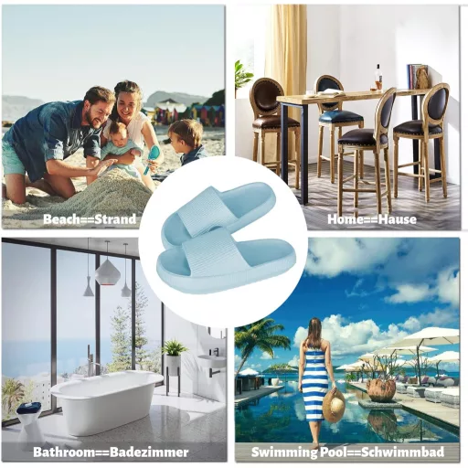 SHAINE Felhő Papucs Férfiaknak és Nőknek - Bézs Csúszásmentes Gumi Strandpapucs, Nyári Kerti Papucs, Vízálló Fürdőcipő 38-39