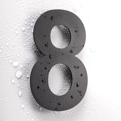 Inox kućni broj "8" - 20,5 cm - Otporan na vremenske uvjete, veliki