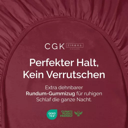 CGK Unlimited Bordó Gumis Lepedő 135x190 cm - Mikroszálas Ágynemű 30 cm Magas Matracokhoz - Puha, Gyűrődésálló és Légáteresztő Lepedő