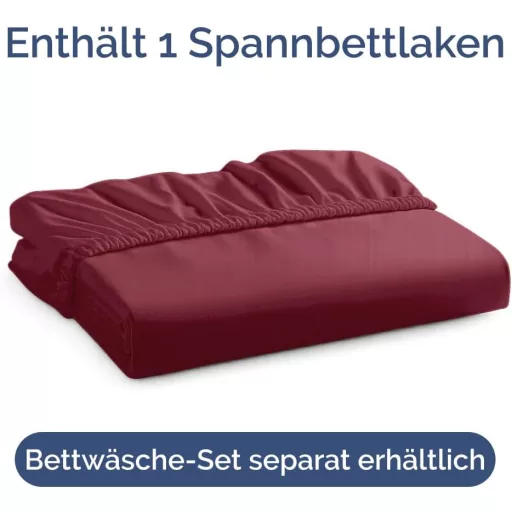 Cearceaf cu elastic CGK Unlimited, vișiniu, 135x190 cm - Lenjerie de pat din microfibră pentru saltele de până la 30 cm înălțime - Cearceaf moale, rezistent la șifonare și respirabil