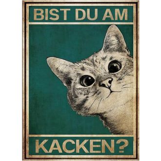   LongZYU Macska WC Dekoráció Vintage Plakát 32x23 cm Fürdőszoba Falképe