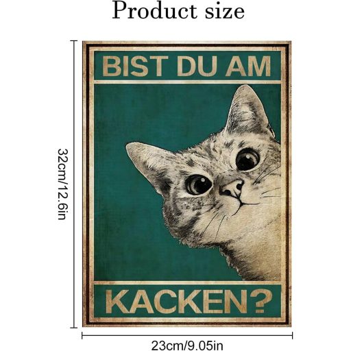 LongZYU Macska WC Dekoráció Vintage Plakát 32x23 cm Fürdőszoba Falképe