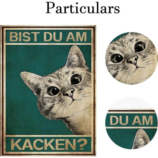 LongZYU Macska WC Dekoráció Vintage Plakát 32x23 cm Fürdőszoba Falképe