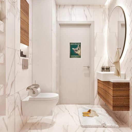 LongZYU Macska WC Dekoráció Vintage Plakát 32x23 cm Fürdőszoba Falképe