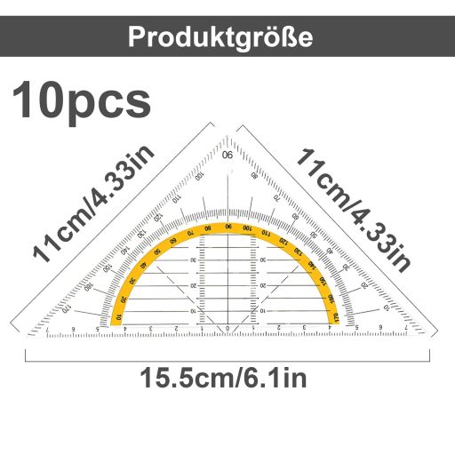Prota 10 részes geometria szögmérő készlet, rajzoláshoz, iskolához, irodához