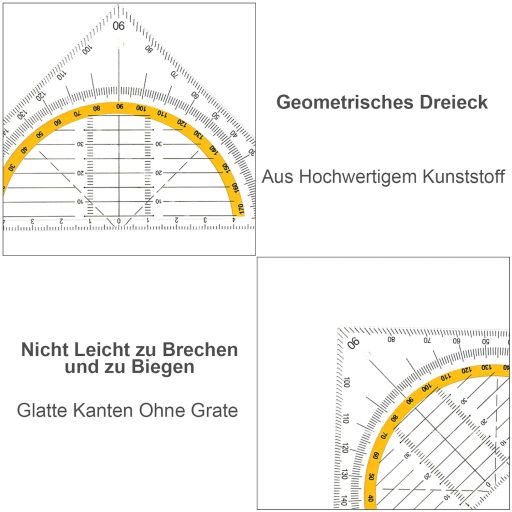 Prota 10 részes geometria szögmérő készlet, rajzoláshoz, iskolához, irodához