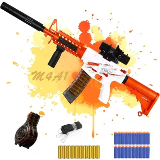   Pistol de Jucărie Electric SK MISS, Armă Automată cu 2 Moduri pentru Copii, cu Accesorii