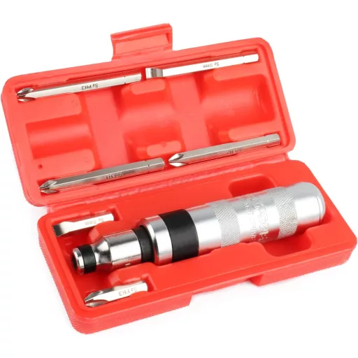 Set șurubelniță cu clichet MAXPOWER, 8 piese, cu schimbător de direcție.