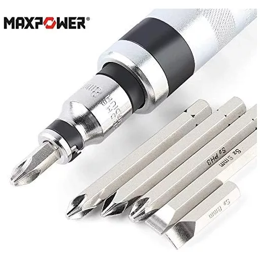 Set șurubelniță cu clichet MAXPOWER, 8 piese, cu schimbător de direcție.
