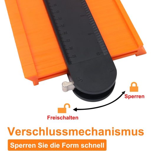 MECHEER Kontúrmérő Eszköz 25 cm Zárható - Profilmásoló Sablon Laminált Padlóhoz, Szőnyeghez, Fához - Asztalos Jelölő Szerszám Férfiaknak