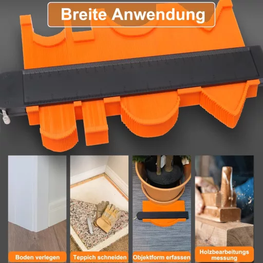 MECHEER Kontúrmérő Eszköz 25 cm Zárható - Profilmásoló Sablon Laminált Padlóhoz, Szőnyeghez, Fához - Asztalos Jelölő Szerszám Férfiaknak