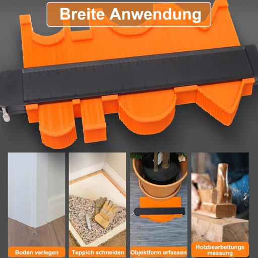 MECHEER Kontúrmérő Eszköz 25 cm Zárható - Profilmásoló Sablon Laminált Padlóhoz, Szőnyeghez, Fához - Asztalos Jelölő Szerszám Férfiaknak