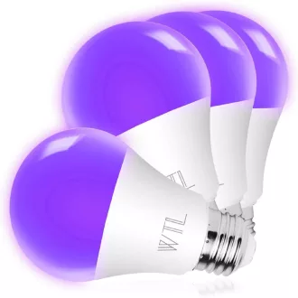 WTL UV LED izzó E27 9W fekete lámpa 4db szett