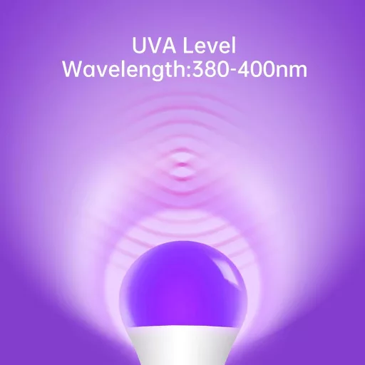 WTL UV LED izzó E27 9W fekete lámpa 4db szett