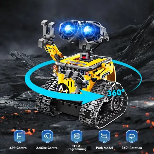 INSOON Technik Robot Építőjáték 5-az-1-ben Applikációs és Távirányítós Fal Robot Tank Dinoszaurusz RC Játék 6-12+ Éveseknek 520 Darabos