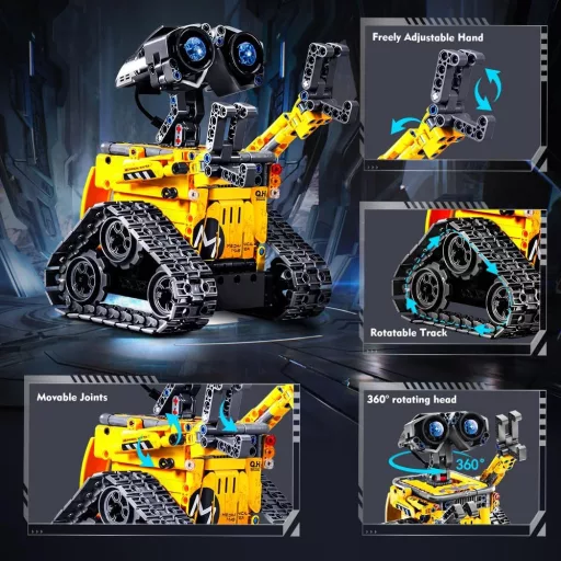 INSOON Technik Robot Építőjáték 5-az-1-ben Applikációs és Távirányítós Fal Robot Tank Dinoszaurusz RC Játék 6-12+ Éveseknek 520 Darabos
