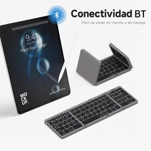 Tastatură portabilă pliabilă fără fir BRIMFORD cu layout spaniol
