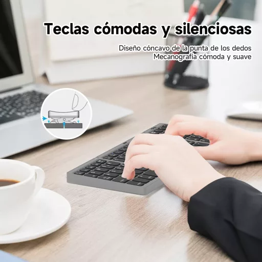 Tastatură portabilă pliabilă fără fir BRIMFORD cu layout spaniol