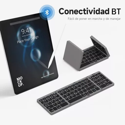 Tastatură portabilă pliabilă fără fir BRIMFORD cu layout spaniol