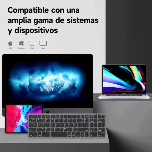 Tastatură portabilă pliabilă fără fir BRIMFORD cu layout spaniol