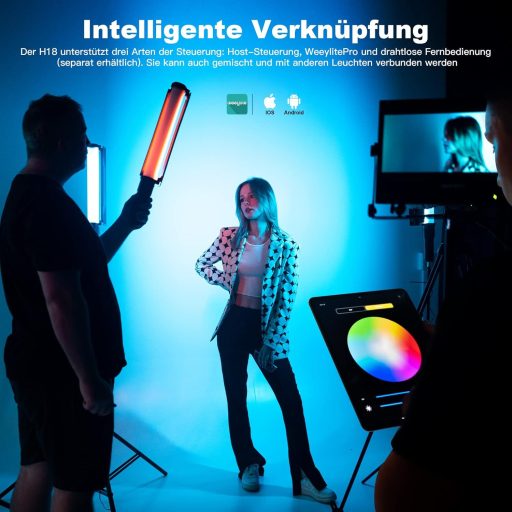 VILTROX H18 RGB LED lámpa stick 2800-6800K dimmer tripod állvánnyal YouTube TikTok streaming