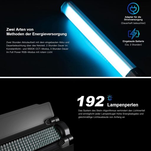 VILTROX H18 RGB LED lámpa stick 2800-6800K dimmer tripod állvánnyal YouTube TikTok streaming