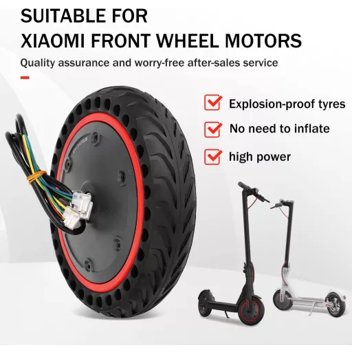 Yungeln 36V 350W Elektromos Roller Motor Tömör Gumiabroncsos Kerékkel - Xiaomi 1S M365 Pro/Pro2/Mi3 Rollerekkel Kompatibilis Alkatrész