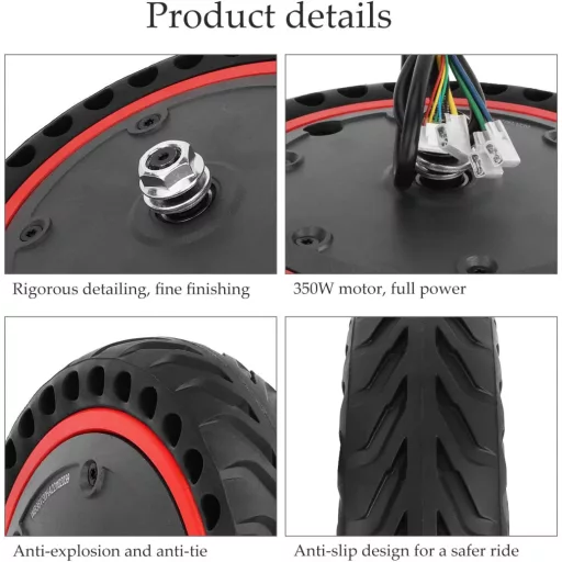 Yungeln 36V 350W Elektromos Roller Motor Tömör Gumiabroncsos Kerékkel - Xiaomi 1S M365 Pro/Pro2/Mi3 Rollerekkel Kompatibilis Alkatrész