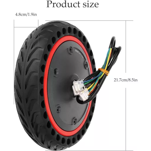 Yungeln 36V 350W Elektromos Roller Motor Tömör Gumiabroncsos Kerékkel - Xiaomi 1S M365 Pro/Pro2/Mi3 Rollerekkel Kompatibilis Alkatrész