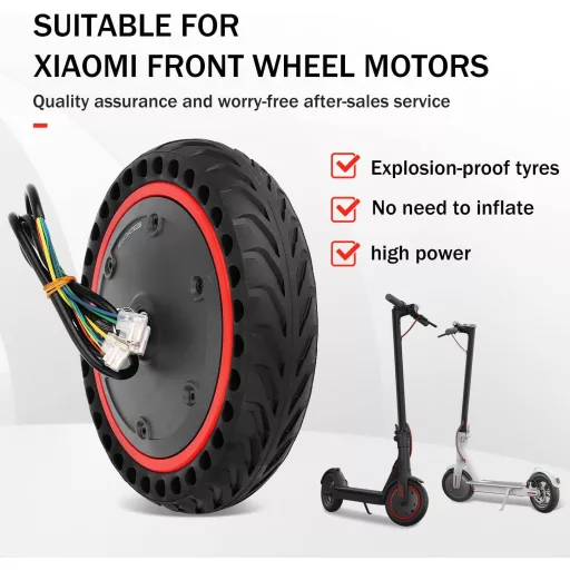 Yungeln 36V 350W Elektromos Roller Motor Tömör Gumiabroncsos Kerékkel - Xiaomi 1S M365 Pro/Pro2/Mi3 Rollerekkel Kompatibilis Alkatrész