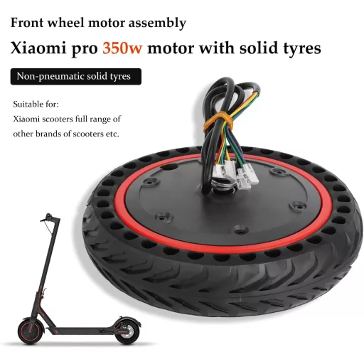 Yungeln 36V 350W Elektromos Roller Motor Tömör Gumiabroncsos Kerékkel - Xiaomi 1S M365 Pro/Pro2/Mi3 Rollerekkel Kompatibilis Alkatrész