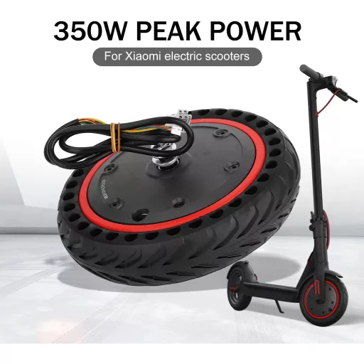 Motor electric 36V 350W pentru trotinetă Yungeln cu roată cu cauciuc plin - Componentă compatibilă cu trotinetele Xiaomi 1S M365 Pro/Pro2/Mi3