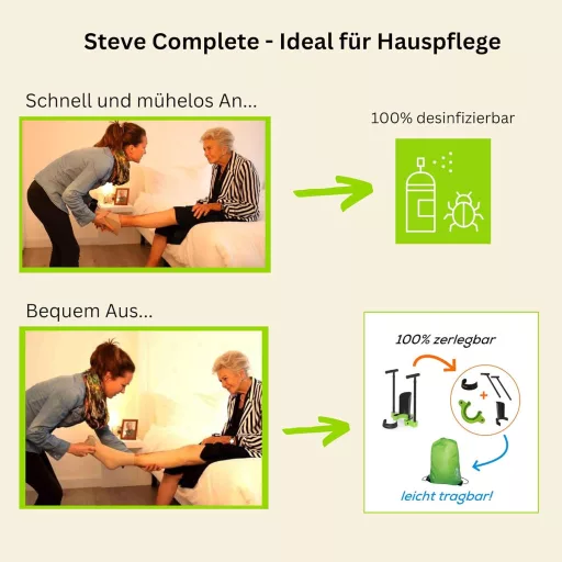 Steve Kompressziós Harisnya Felhúzó Segédeszköz - Teljes Öltözködési Segítség Hajolás Nélkül (L méret, 47-56+ cm vádli)