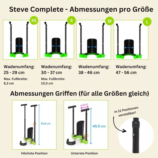 Steve Kompressziós Harisnya Felhúzó Segédeszköz - Teljes Öltözködési Segítség Hajolás Nélkül (L méret, 47-56+ cm vádli)