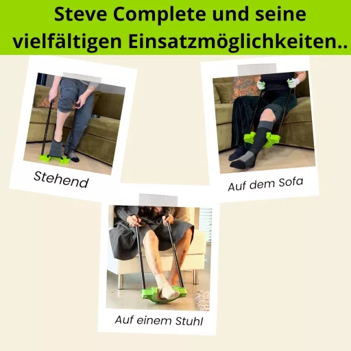 Steve Kompressziós Harisnya Felhúzó Segédeszköz - Teljes Öltözködési Segítség Hajolás Nélkül (L méret, 47-56+ cm vádli)