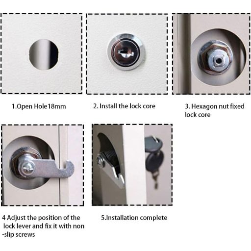 KtbeYTi 4 darabos 25mm biztonsági postaláda zár, fiók kam zár 8 kulccsal