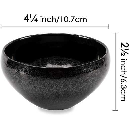 Keramická miska na holenie Linkidea, čierna, ručne vyrobená na mydlo na mokré holenie