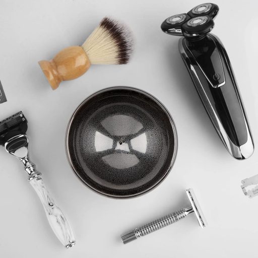 Keramická miska na holenie Linkidea, čierna, ručne vyrobená na mydlo na mokré holenie