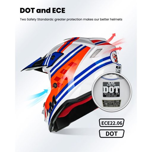 ILM Fullface MTB Motocross Sisak Gyerek Kerékpár Downhill Quad Enduro ECE22.06