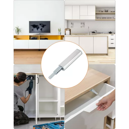 QWORK 10db Mágneses Ajtónyitó Fiók Ajtódömpöléssel Csavarral Rögzíthető
