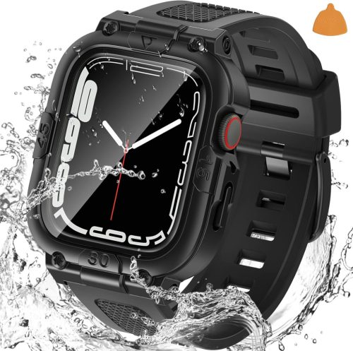 Neitra 3-in-1 360° Vízálló Védőtok Apple Watch Series 6 5 4 SE 2023 Órához 40 mm Pánttal - Strapabíró Sportszíj Ütésálló Kerettel