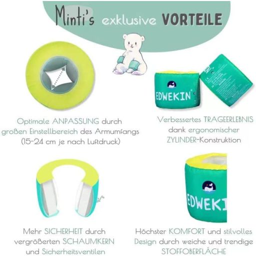 EDWEKIN Plutajući kolut za djecu s pjenastom jezgrom, 1-6 godina, za djevojčice i dječake