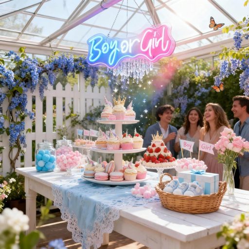 Nordstylee LED Neon "Boy or Girl" Kék-Rózsaszín Nemváló Dekoráció Babaváró Parti Kellék