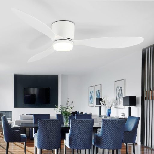 Ventilator de tavan CANEOE LED cu telecomandă, motor DC silențios, lampă dimmerabilă de 106 cm