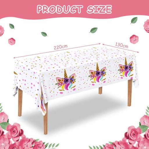 OSDUE Jednorog Stolnjak - Vodootporni PVC Dekoracija za zabave za djecu, rođendane, proslave rođenja djeteta - Otporan na mrlje, lako se čisti