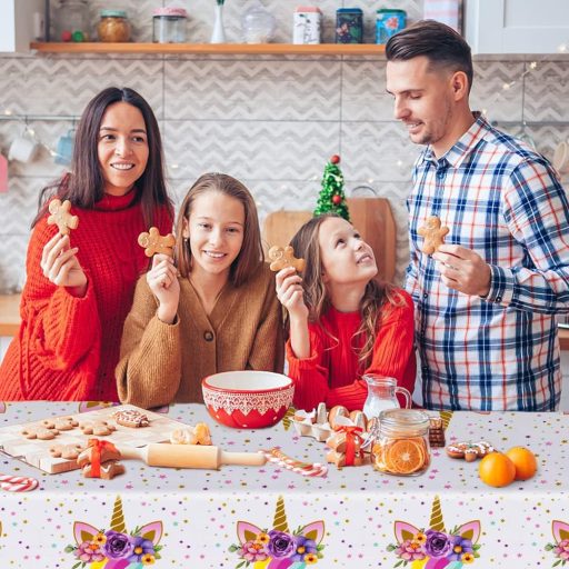 OSDUE Unikornis Asztalterítő - Vízálló PVC Parti Dekoráció Gyerekeknek, Születésnapra, Babaváró Rendezvényekre - Foltálló, Könnyen Tisztítha
