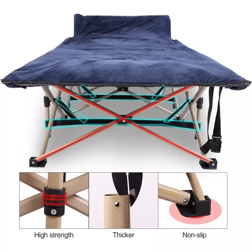 REDCAMP XXL összecsukható kemping ágy 190x71 cm matraccal felnőtteknek