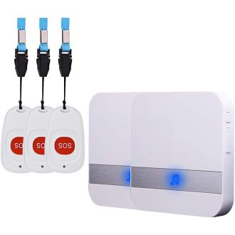   ALEENFOON Bezdrôtové núdzové tlačidlo pre seniorov a pacientov, domáci poplašný systém